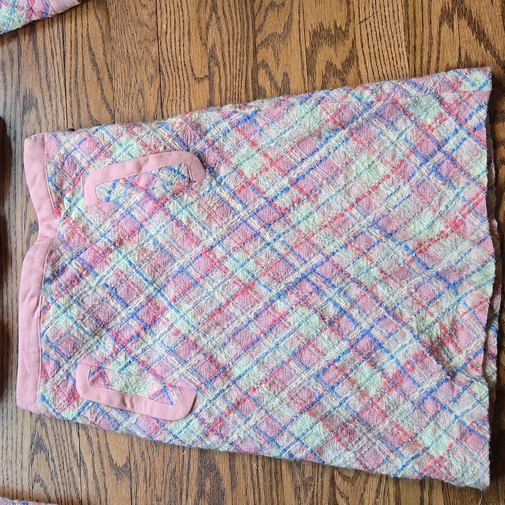Tocca Pink Plaid Blazer and Skirt Set - Picture 2 of 11